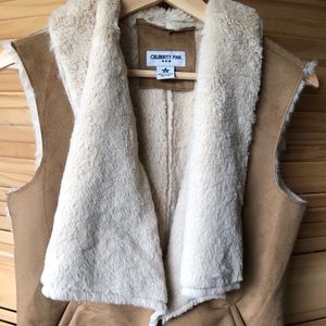 Celebrity Pink Faux sheep skin vest